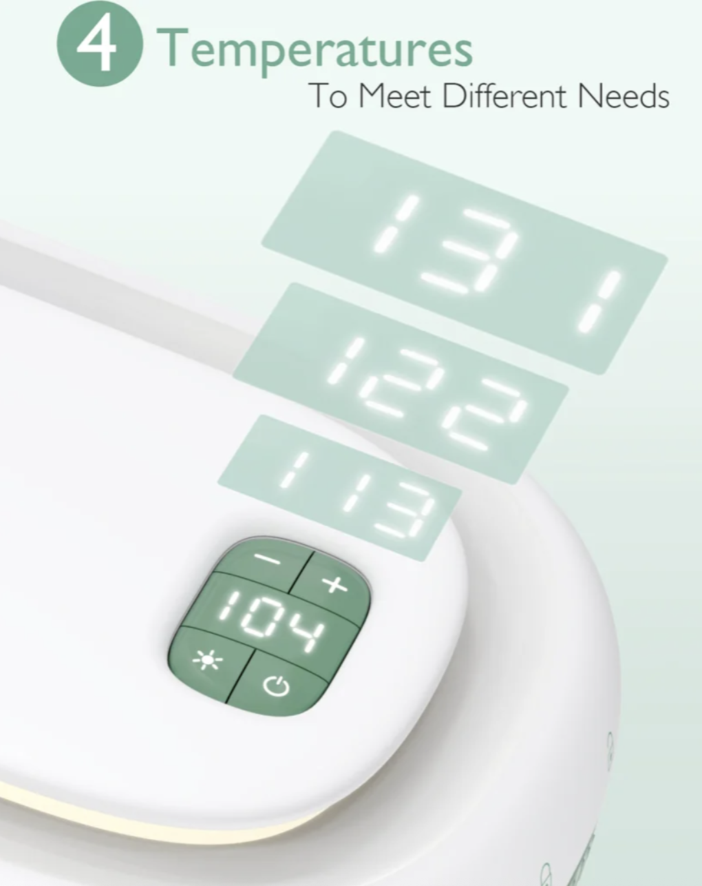 Baby Wipe Warmer Wickel Putz Tücher Feuchttücher Wärmer Inkl. Nachtlicht / Temperatur Stufen (WW004-WH12BA-A) - Weiss