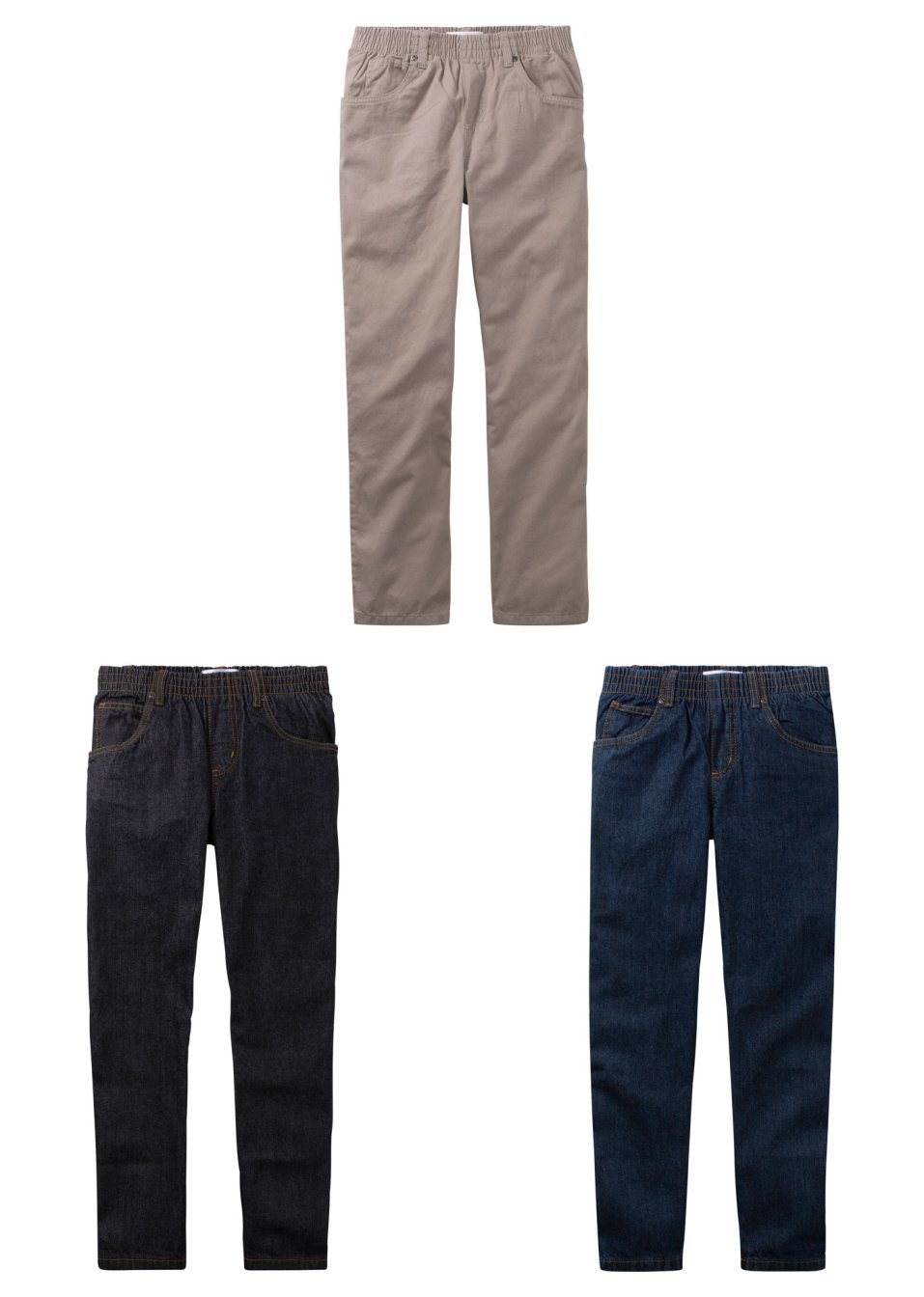 Lot de 3 pantalons garçon à enfiler, Loose Fit