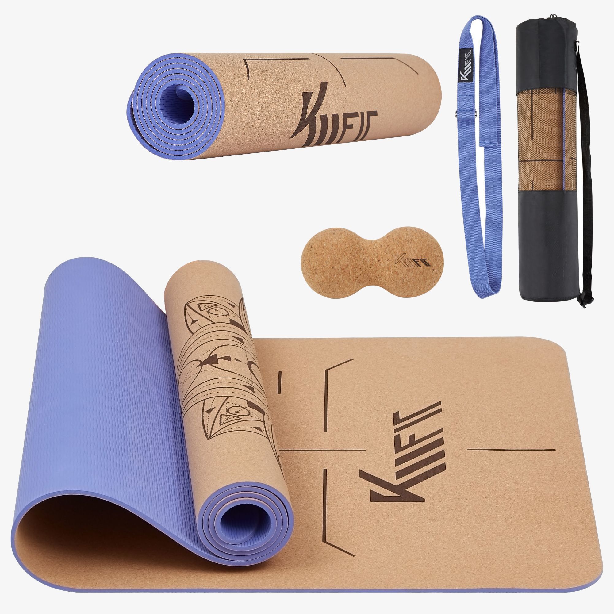 KM-Fit Tpe Yogamatte 183 x 61 cm Lila