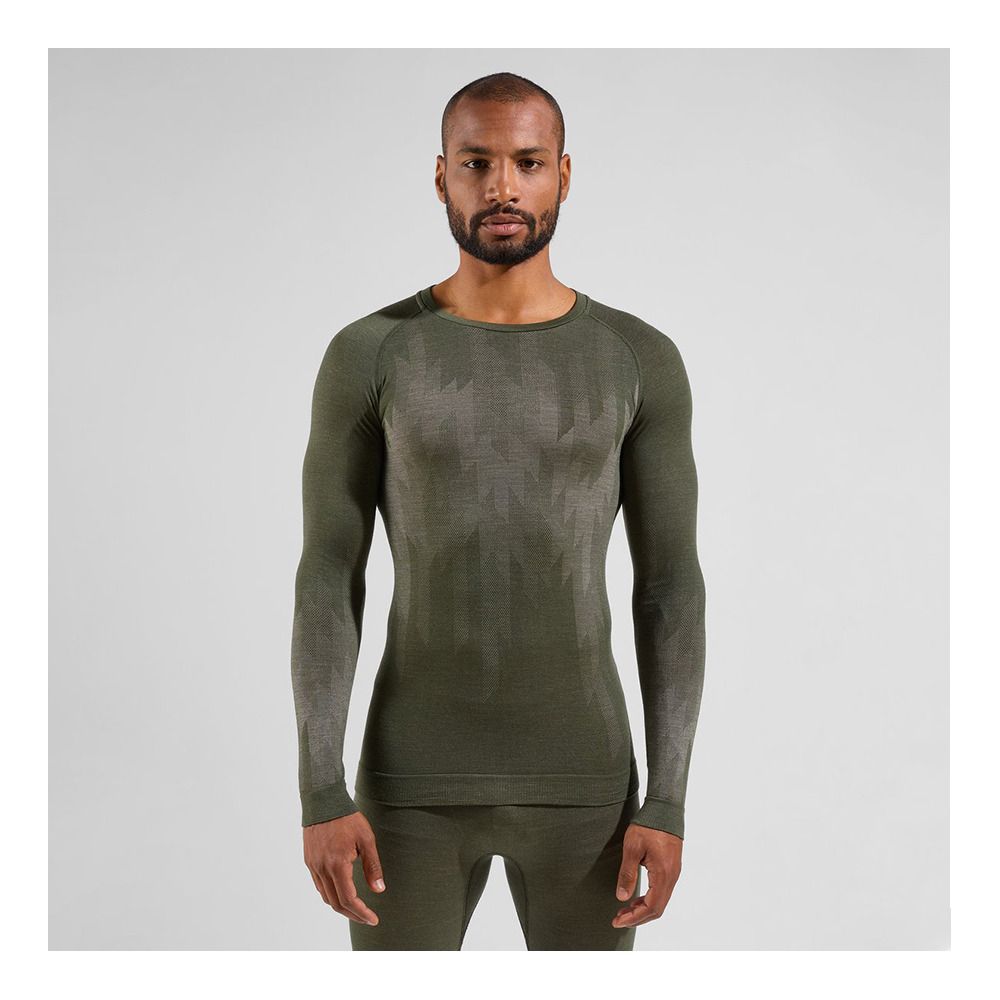 Odlo KINSHIP PERFORMANCE WOOL WARM 200 - Sous-couche Homme deep depths melange