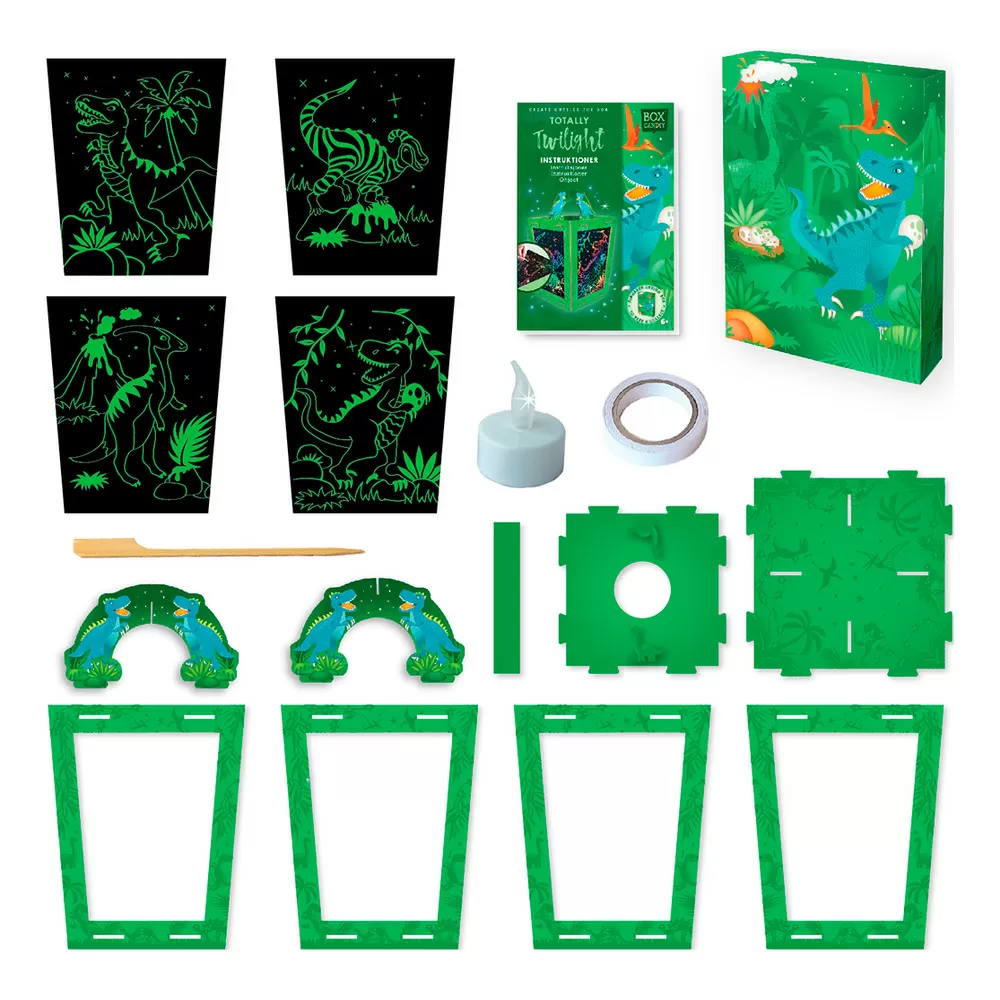 BOX CANDIY Scratch Art Lantern - Totally Twilight Dinosaur - 1 stk
