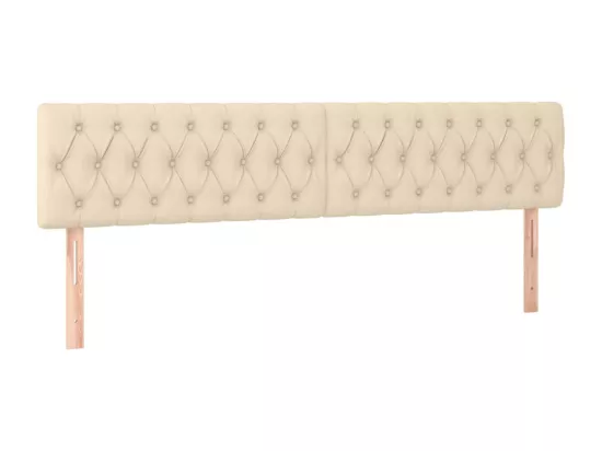 Sommier tapissier avec matelas et LED Crème 180x200 cm Tissu