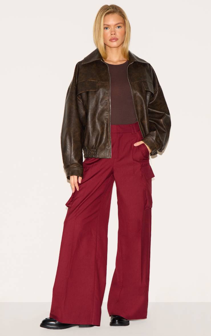 Prune Pantalon Droit Tissé À Détail De Poches