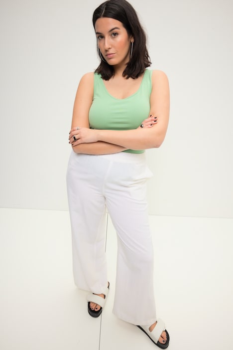 Basic-Top, weiter Ausschnitt, Stretchjersey