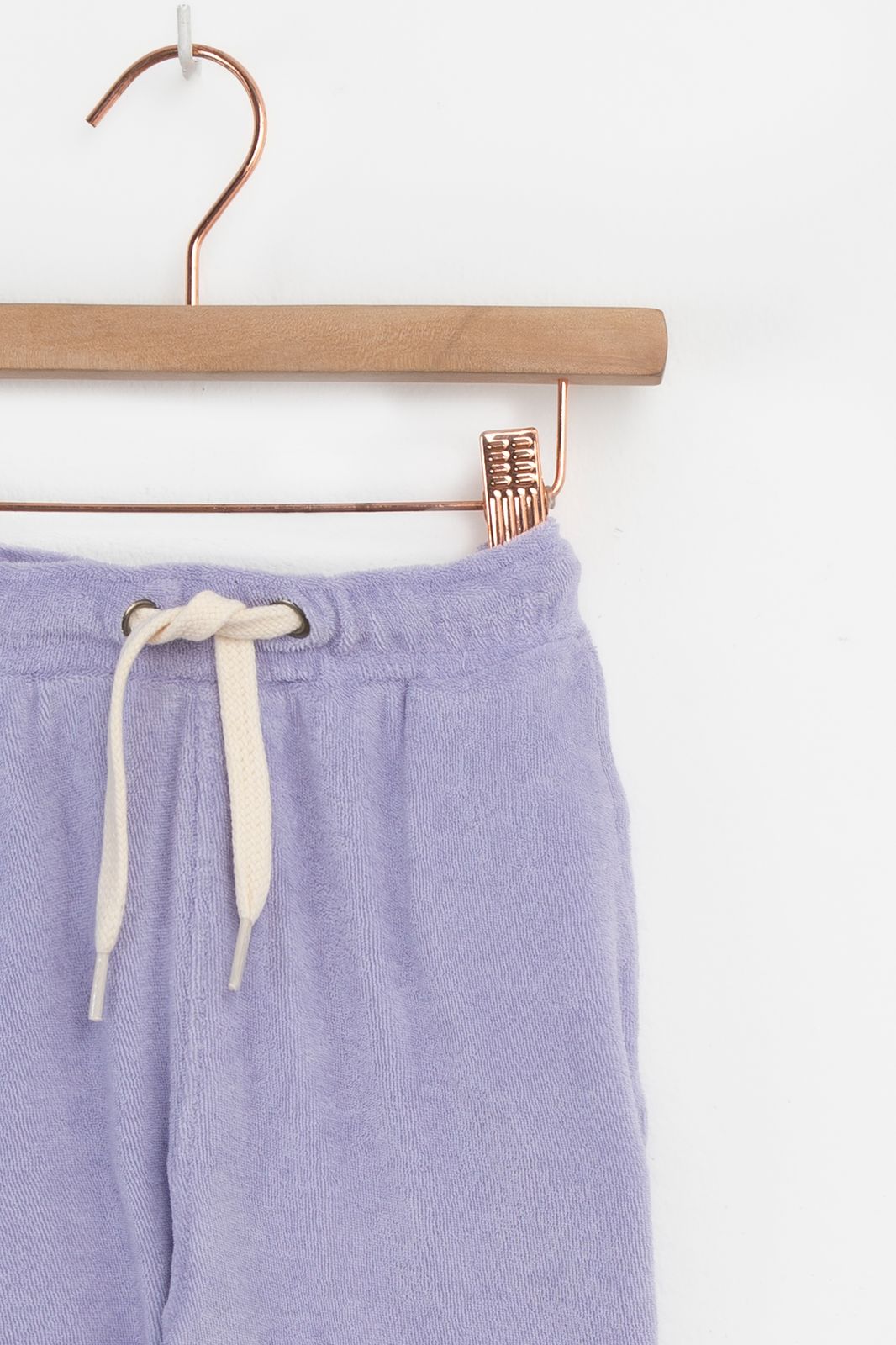 Paarse badstof shorts