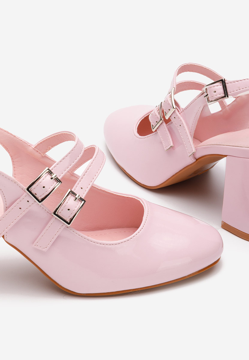 Chaussures vernies à talon roses Izalda