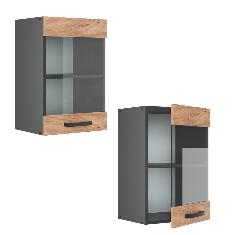VICCO Küchenschrank Hängeschrank Hängeglasschrank 40 cm R-Line Anthrazit