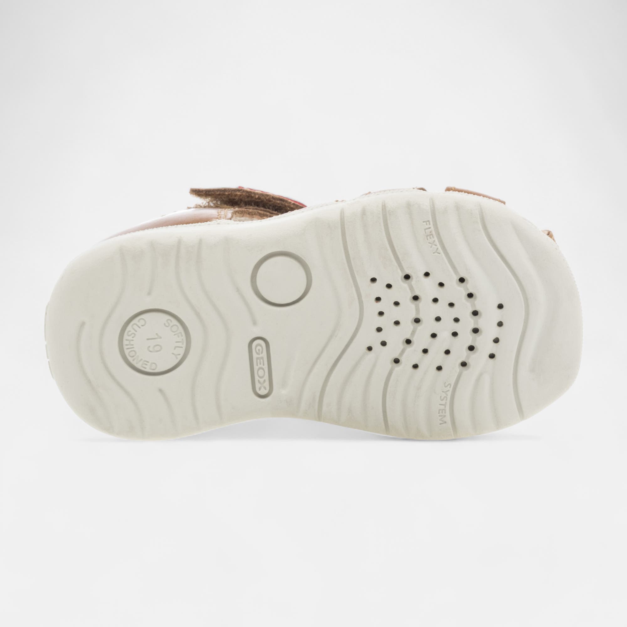 Nu-pieds Bébé garçon en cuir cognac