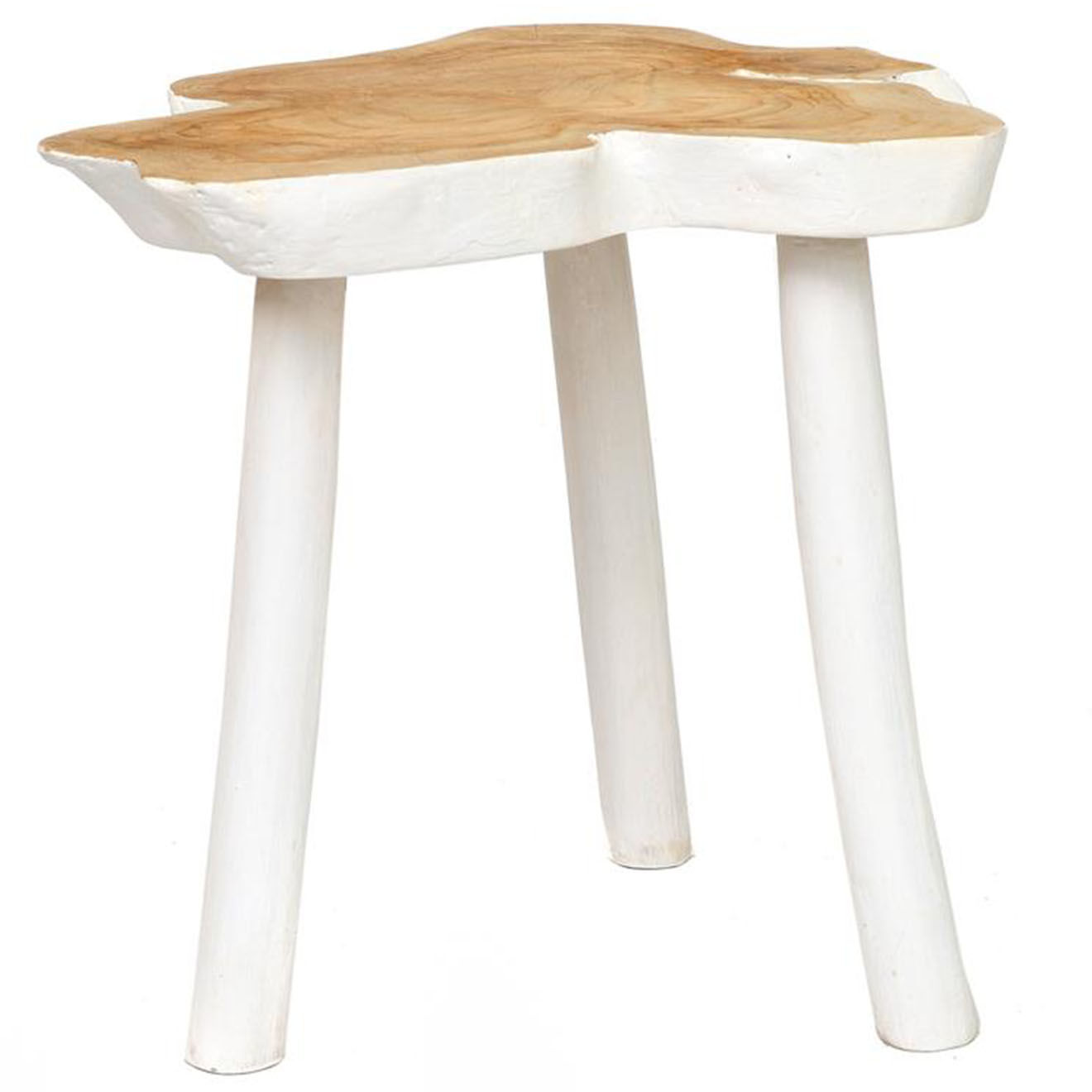 Bazar Bizar Table d'appoint Organic beige/blanc - 45x45x40 cm