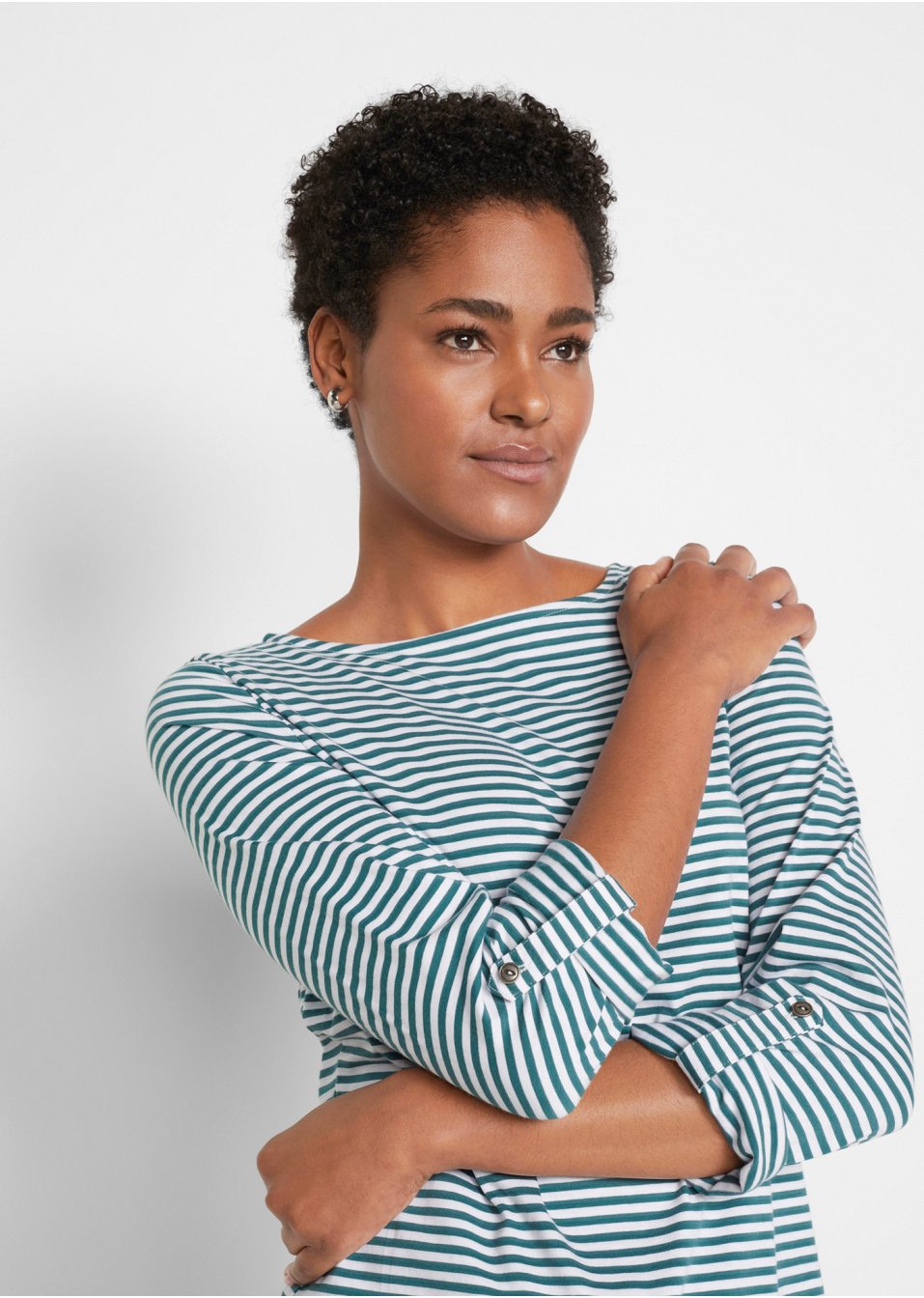 T-shirt manches longues à encolure bateau
