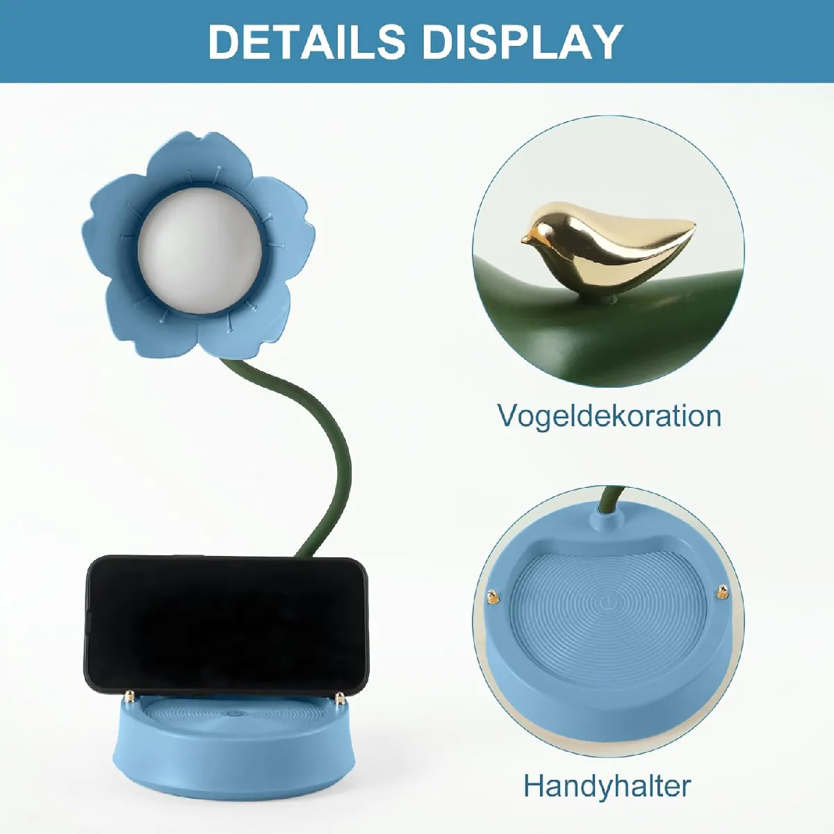 Lampe de bureau tactile - Lampe LED - Bleu