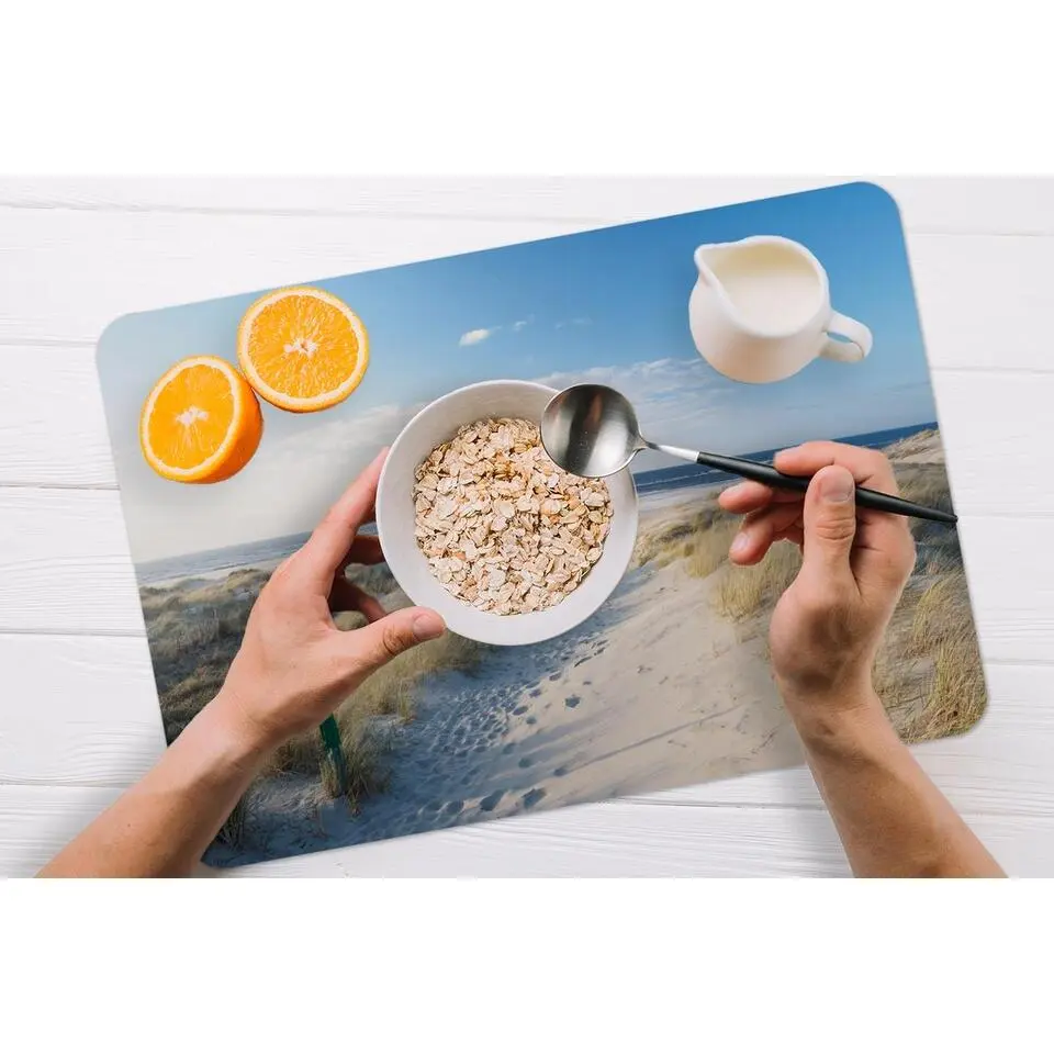 MuchoWow Placemat (6stuks) 45x30cm Duin Meeuw Strand Zee Zon