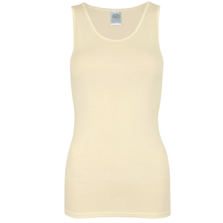 wobera NATUR Damenunterhemd ohne Arm 100% Seide