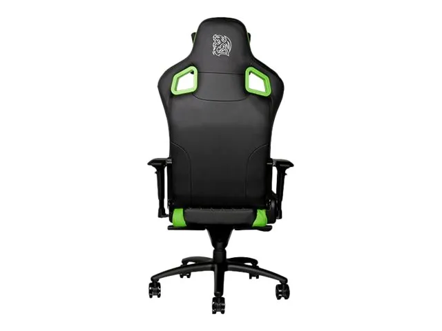 Ttesports GT-Fit 100 - Stol - armstøtter - T-formet - drejeled - aluminium, PVC, stål, kunstig læder, high-density skum - sort, grøn