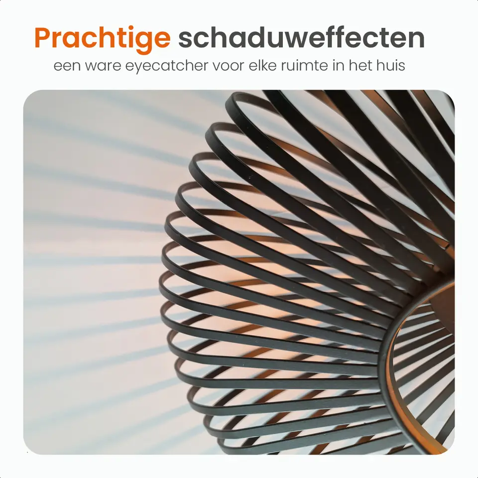 Goliving Plafondlamp - Plafonnière - E27 - Metaal - Ø 40 cm - Zwart