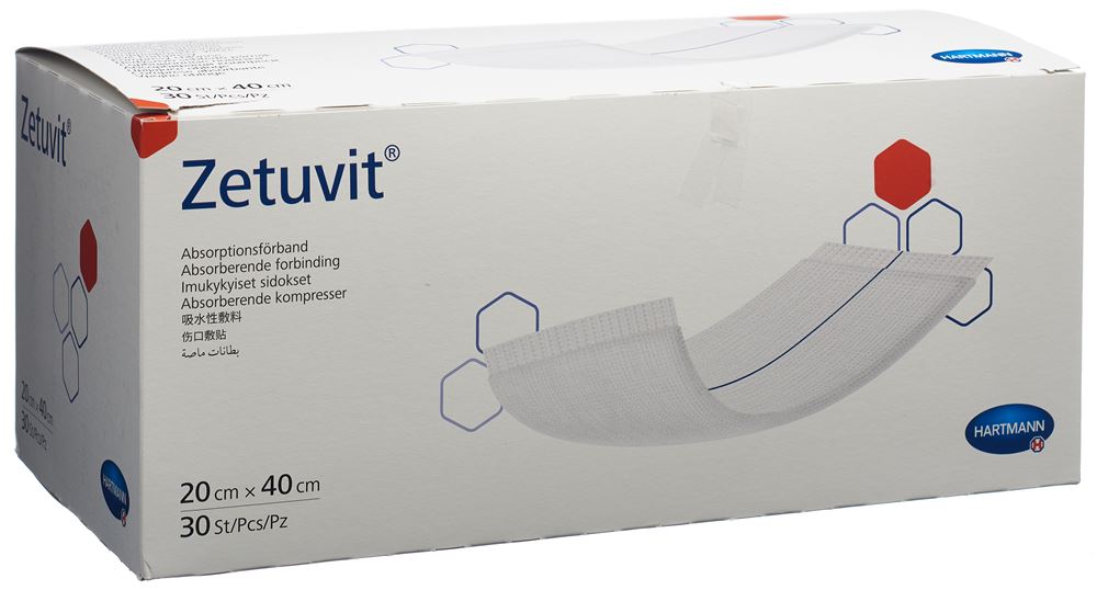 ZETUVIT Absorptionsverband<br>30 Stück, 20x40cm