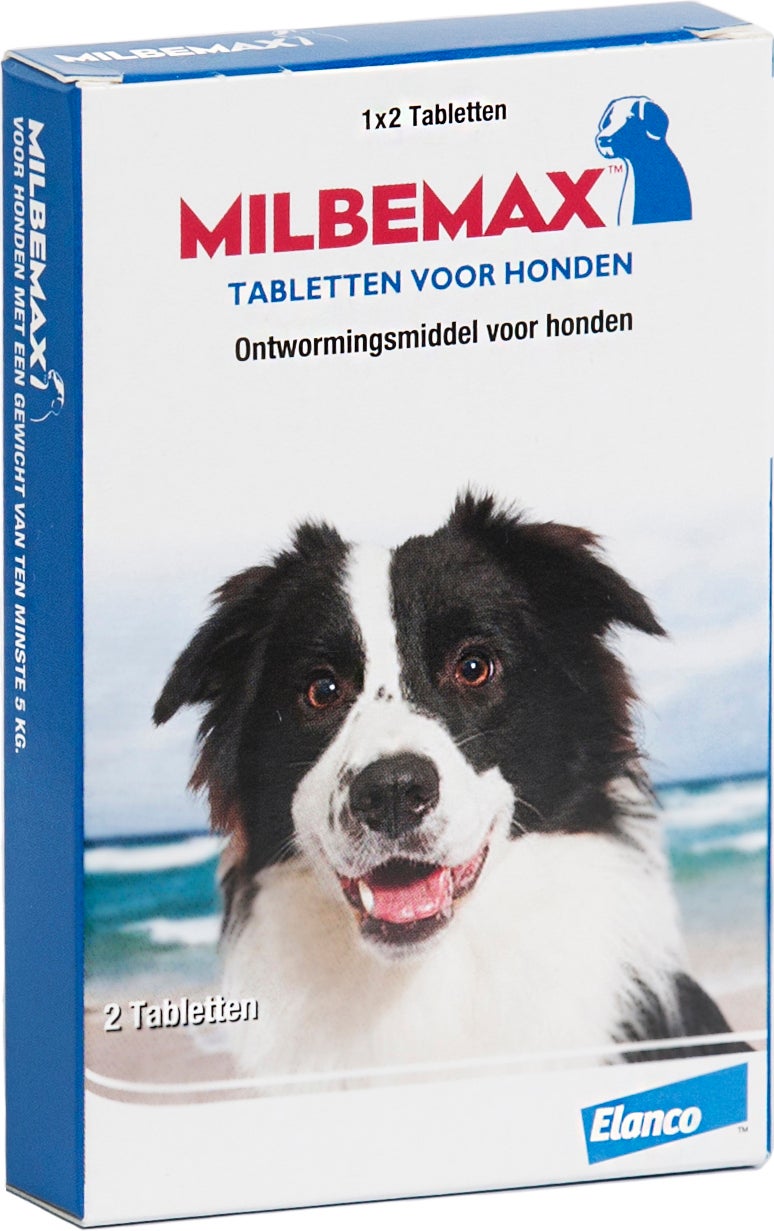 Milbemax ontwormingsmiddel hond groot > 5 kg 2 tabletten