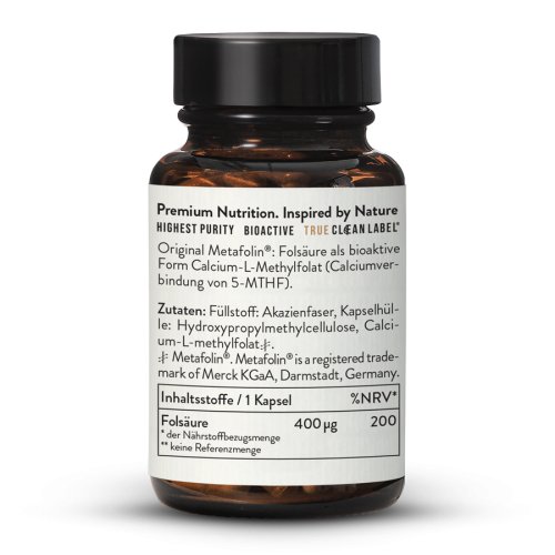 Sunday Natural Products  Folsäure (folat) Metafolin ®400