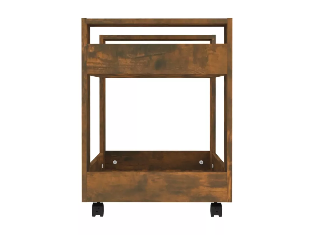 Chariot de bureau Chêne fumé 60x45x60 cm Bois d'ingénierie