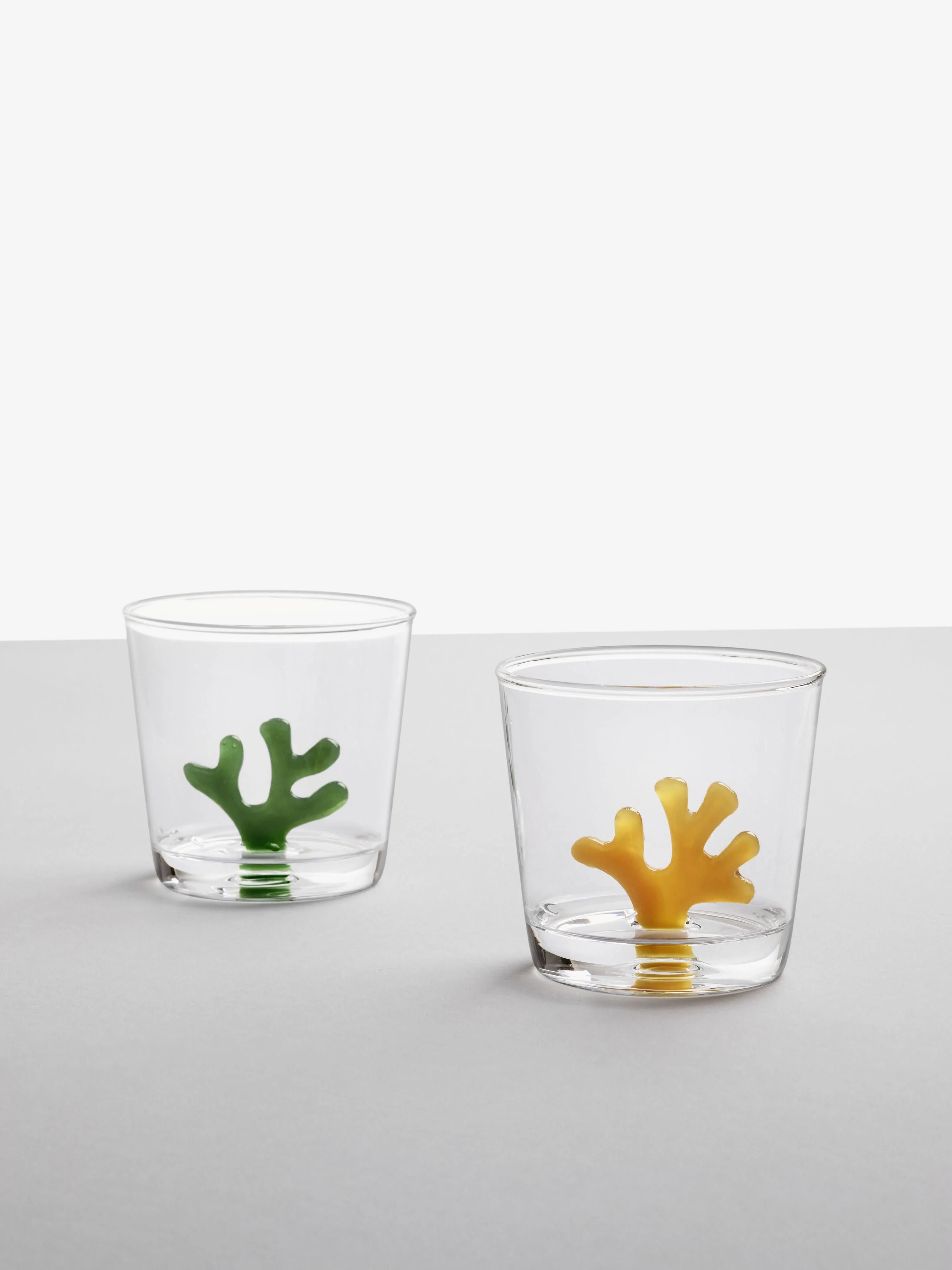 Handgemaakte waterglazen Coral Reef van borosilicaatglas, 6-delig