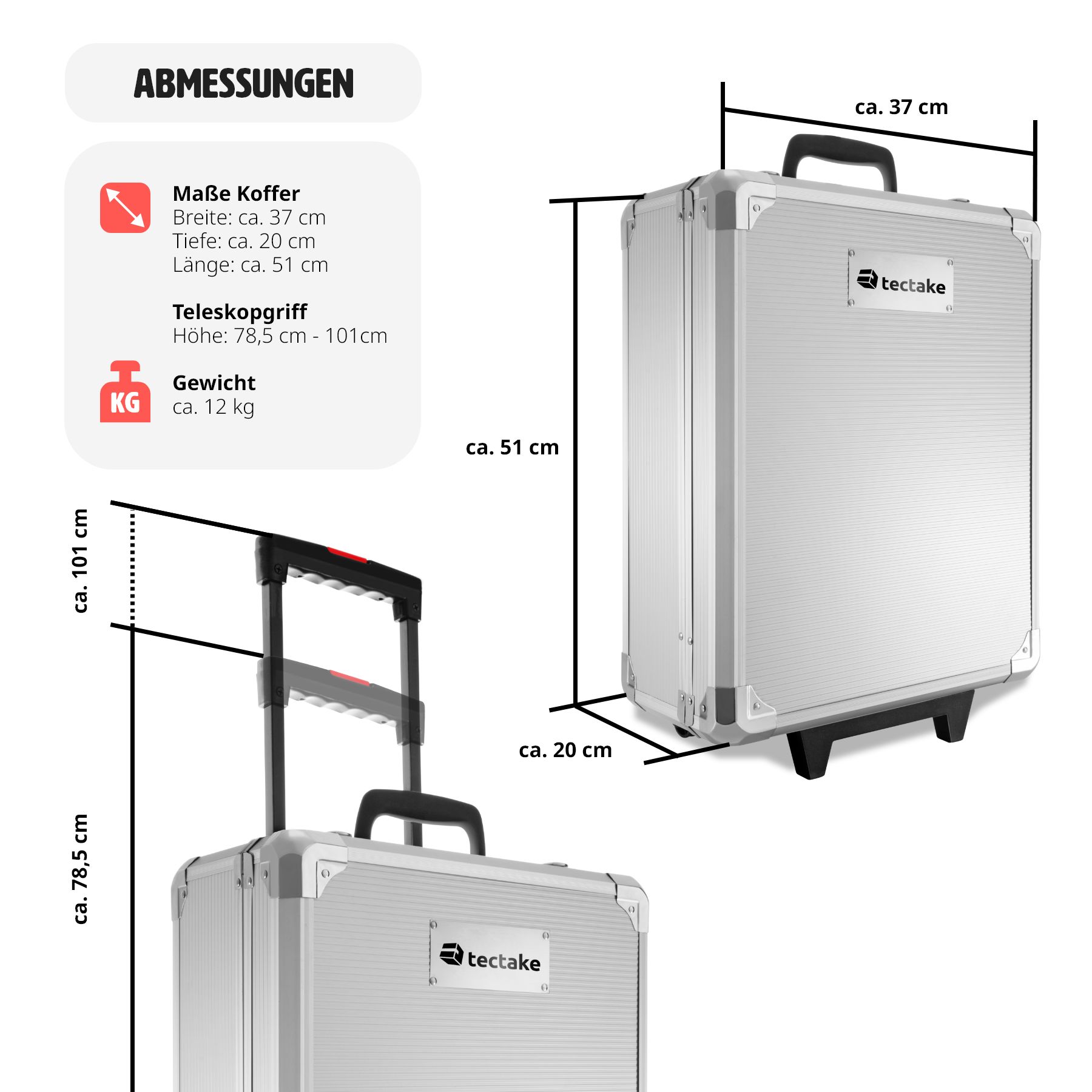 tectake® Trolley Werkzeugkoffer 599-tlg.