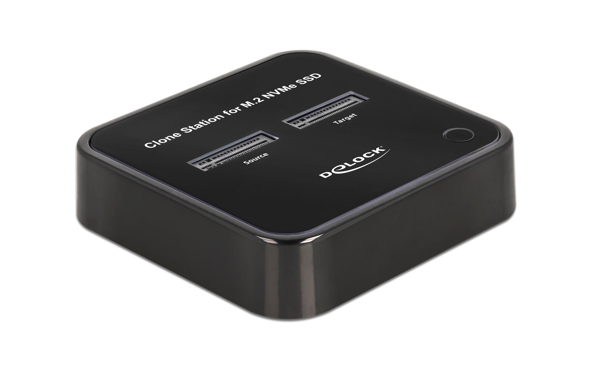 Docking- und Klonstation für 2x M.2 NVMe<br>Delock M.2 Dockingstation für 2 x M.2 NVMe PCIe SSD mit Klon Funktion