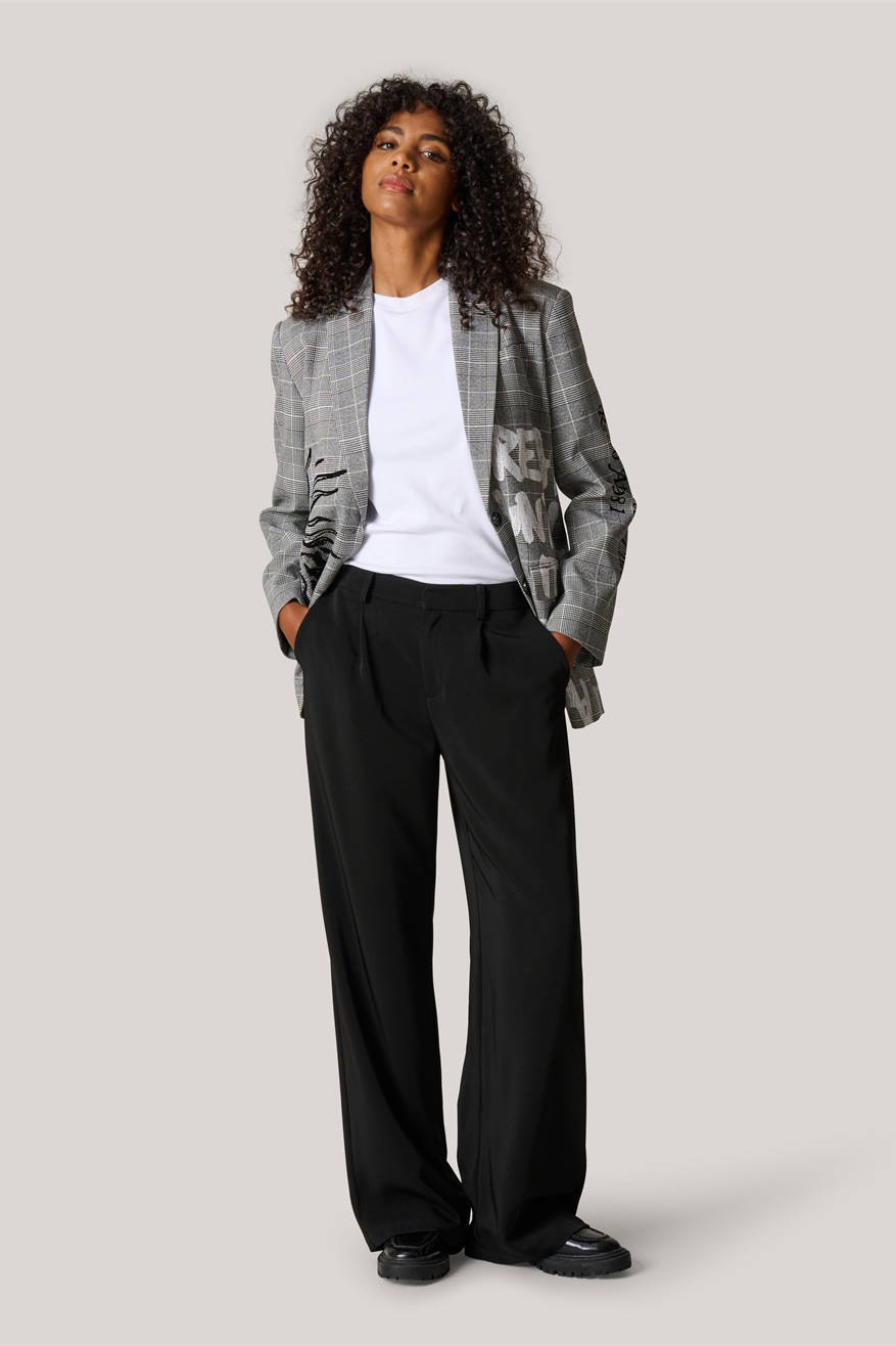 Shoeby geruite oversized blazer grijs