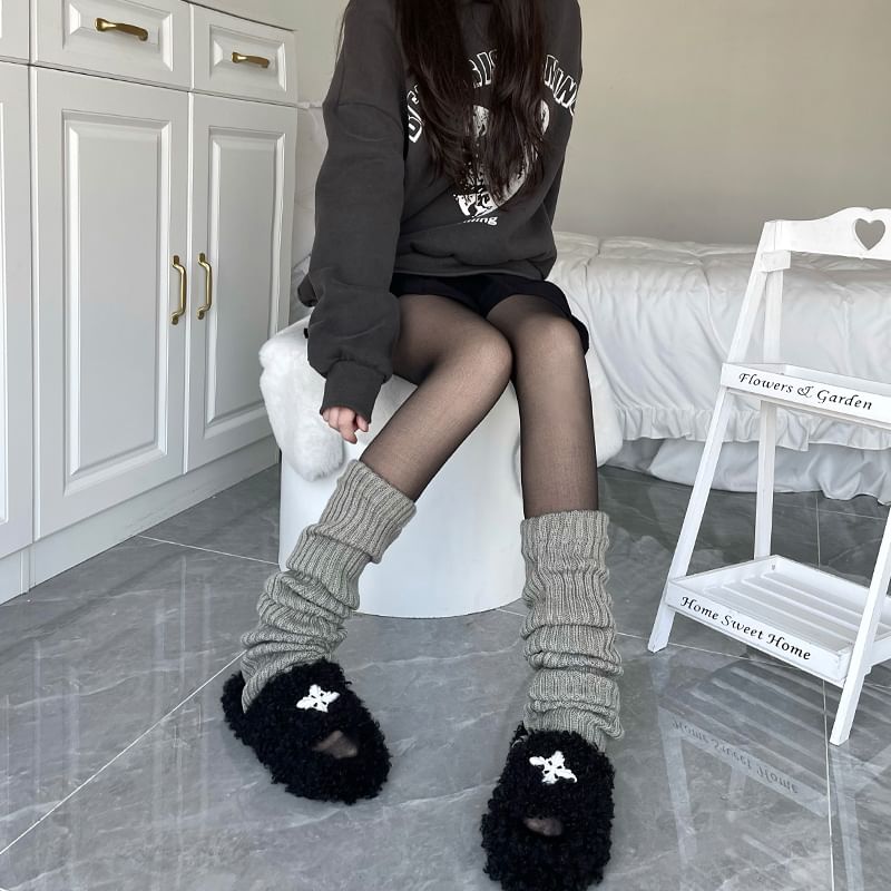laceyleft - Effen geribbelde beenwarmers