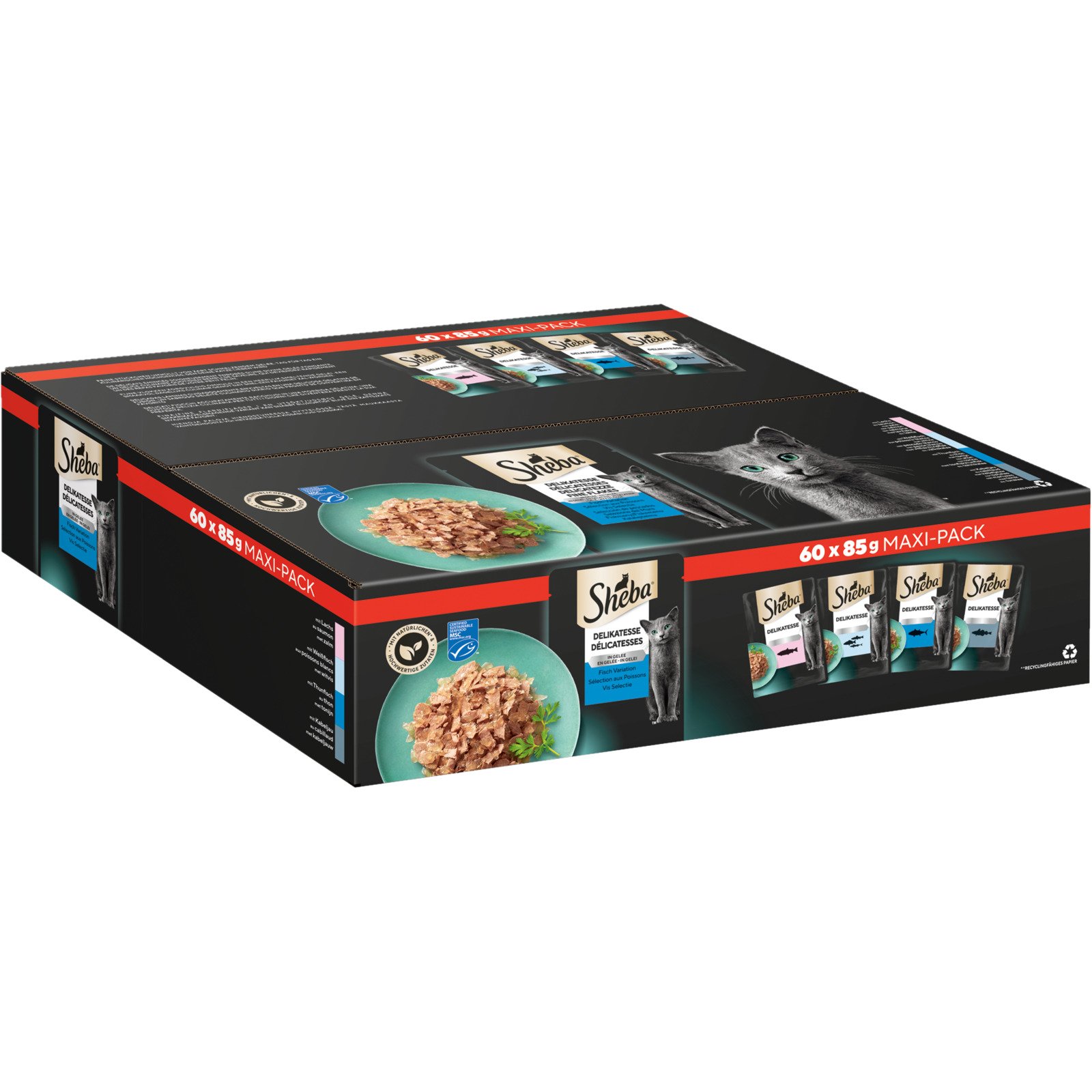 Sheba Delikatesse Fisch in Gelée Variationen 60 x 85 g