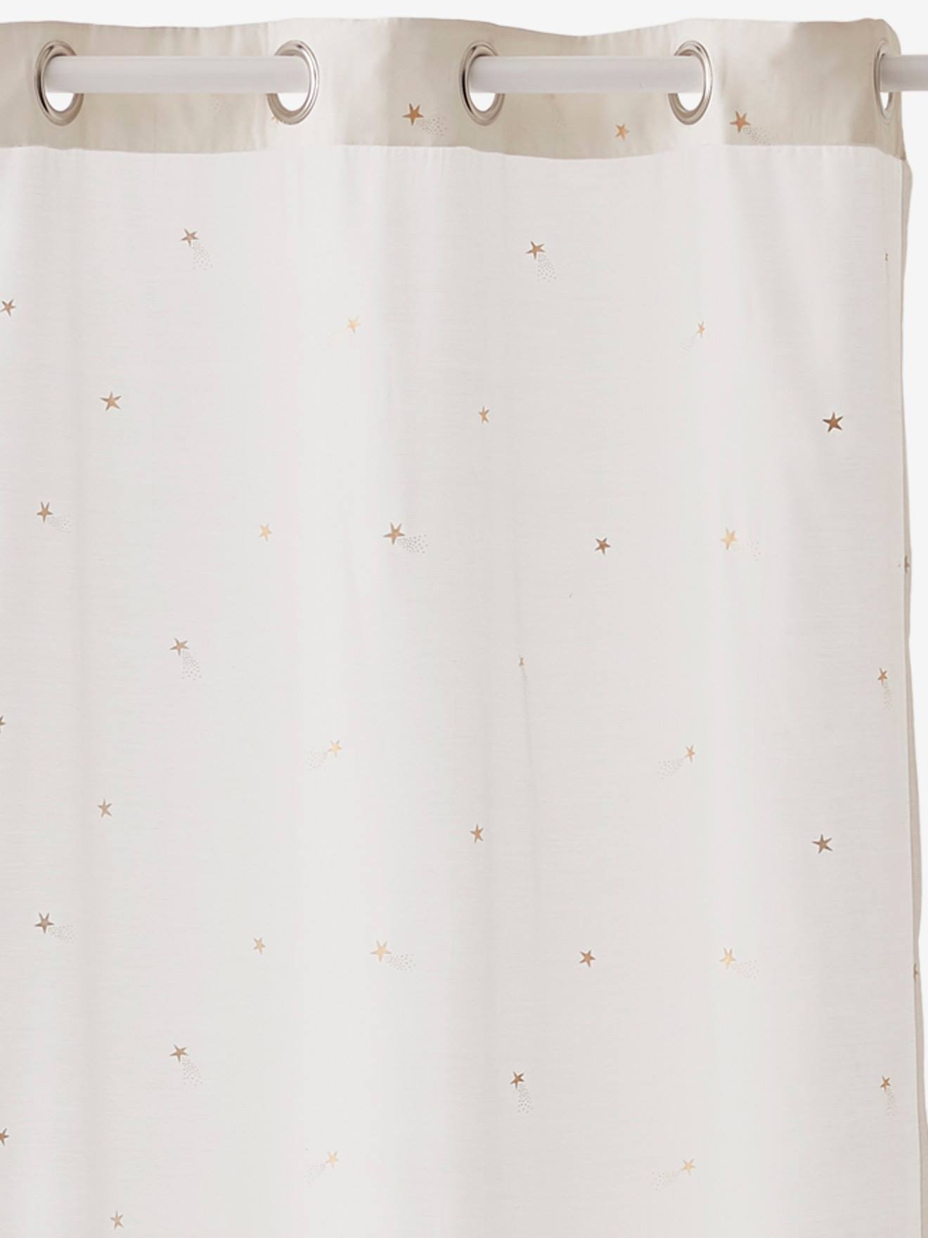 Cortina de voile com estampa de estrelas cadentes, branco claro
