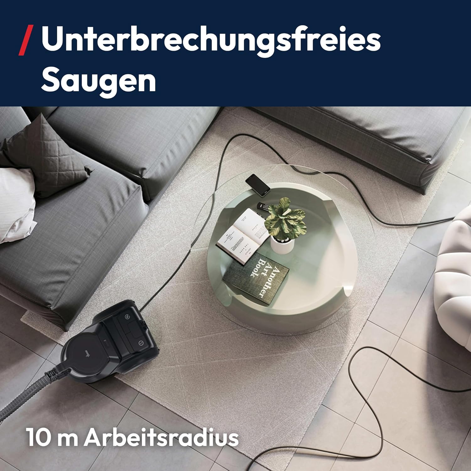 Hoover HP2 leistungsstarker Bodenstaubsauger ohne Beutel für Hartböden & Teppiche, leicht & kompakt, EPA-Staubfilter, 2,5 L Staubbehälter, integriertes Zubehör, 850 W, 10 m Arbeitsradius [HP2Z10A]