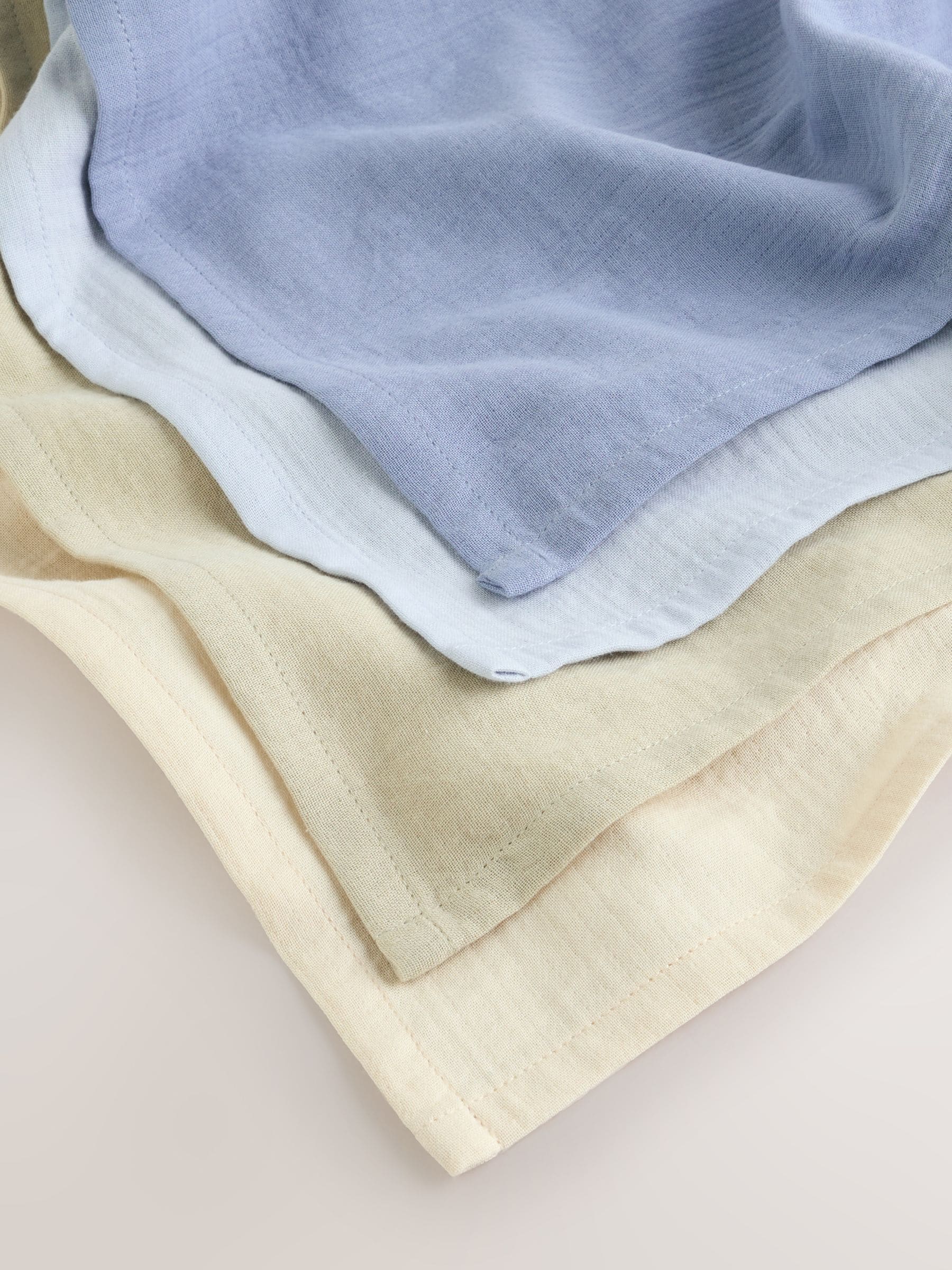 Blauw - Set van 4 mousseline babydoekjes