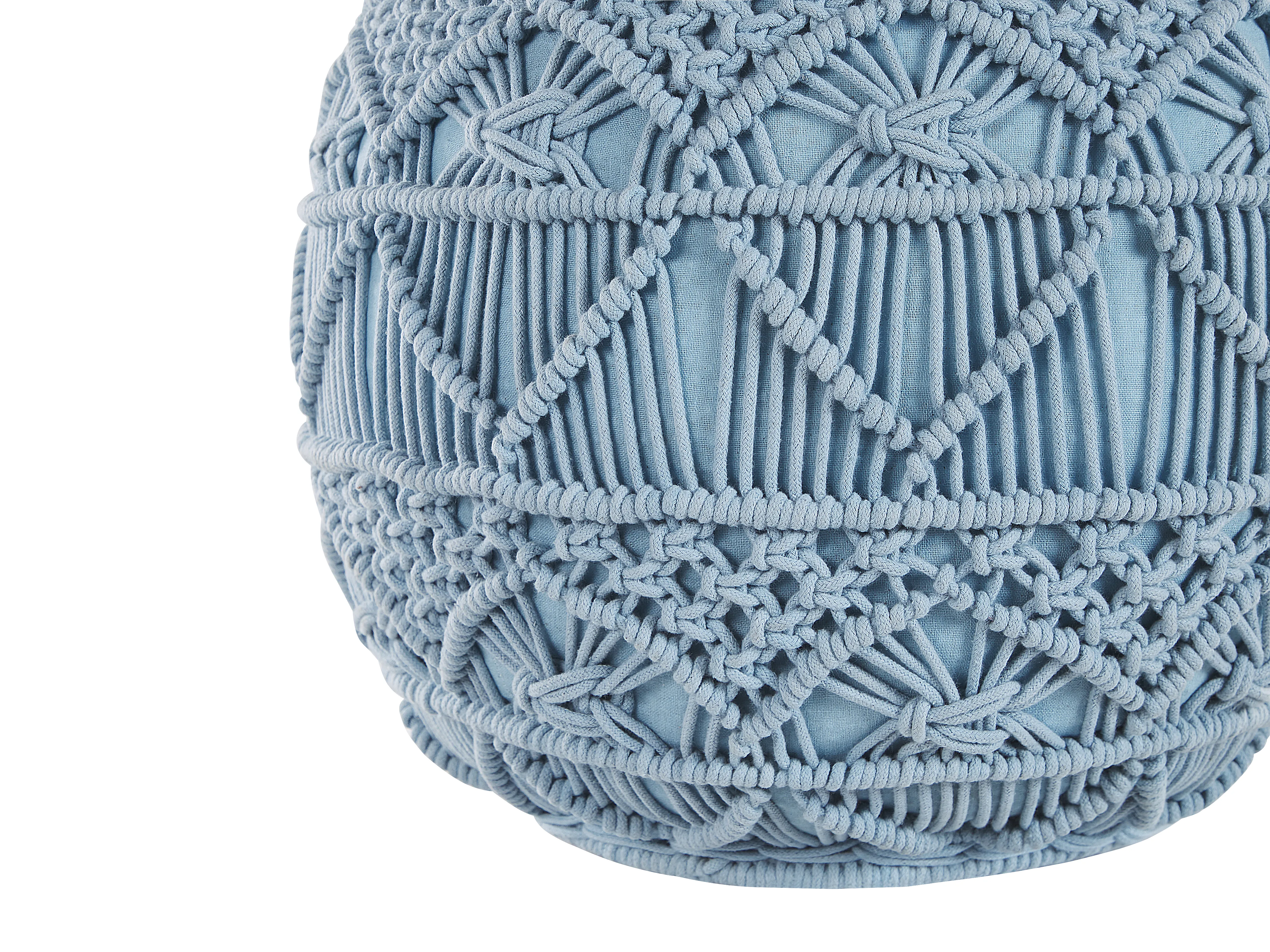 Poef Macramé KAYSERI Katoen Blauw
