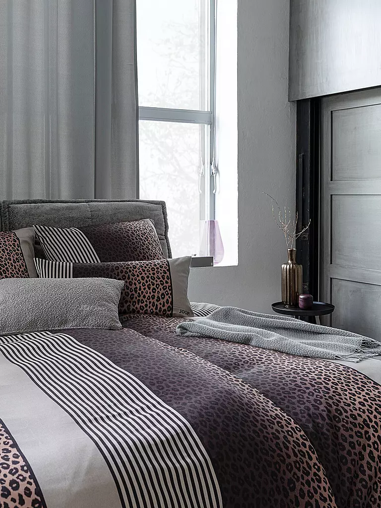 JOOP Satin Bettwäsche LEO 70x90cm / 140x200cm Stone grau