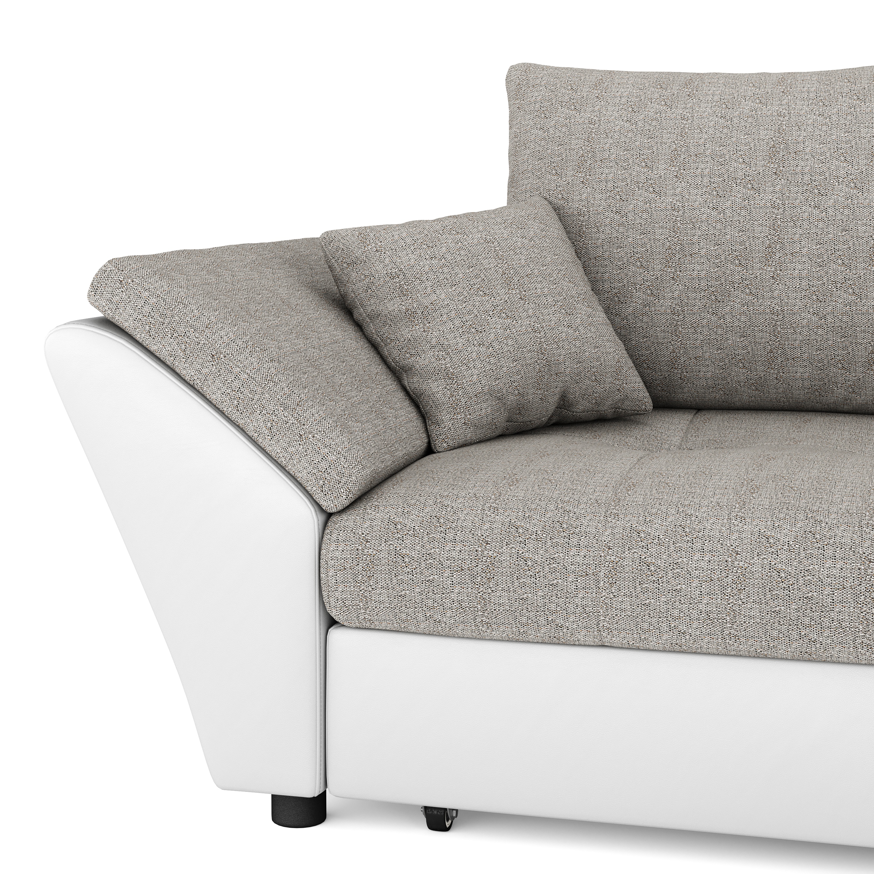 Ecksofa mit Schlaffunktion CAESAR links/rechts weiss/beige