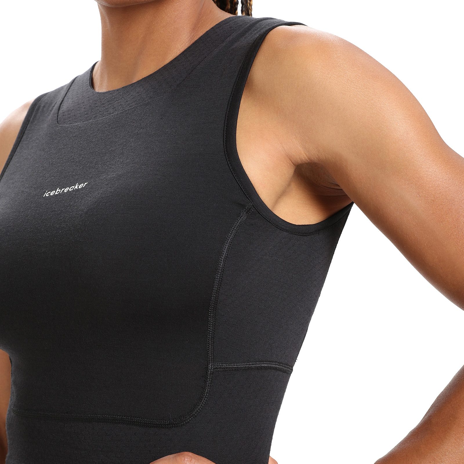 Icebreaker ZoneKnit™ Cropped Bra-Tank Damen schwarz