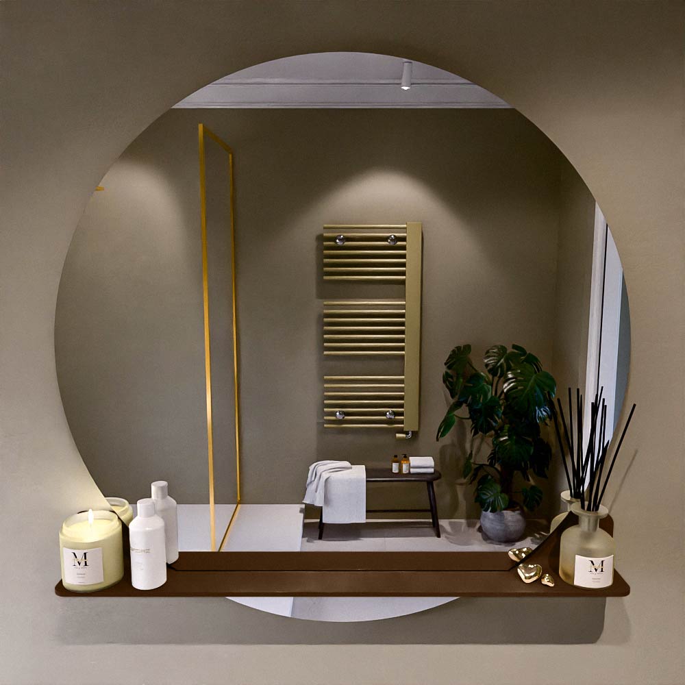 Mondiaz Spot spiegel rond Ø110cm met planchet smag