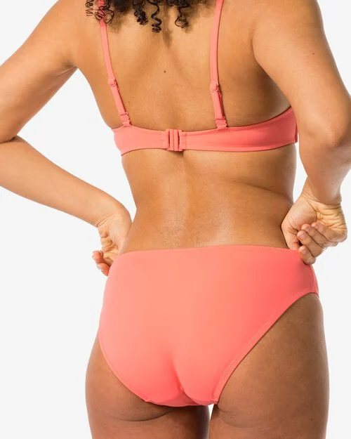 bas de bikini femme taille mi-haute corail