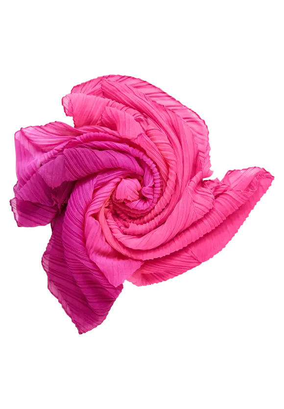 Plissée Longschal - bright cozy pink