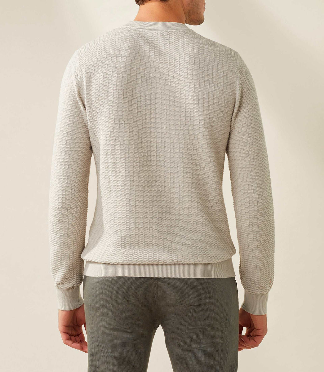 Pull col rond beige 