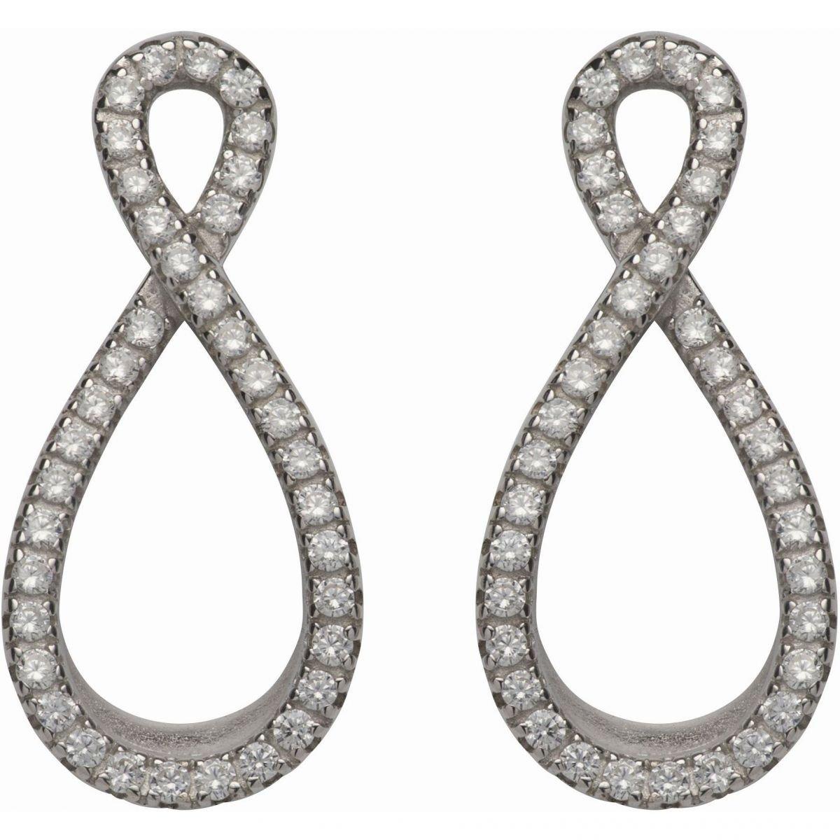 Unique And Co Ladies Unique And Co Sterling, Rhodium, CZ Earrings