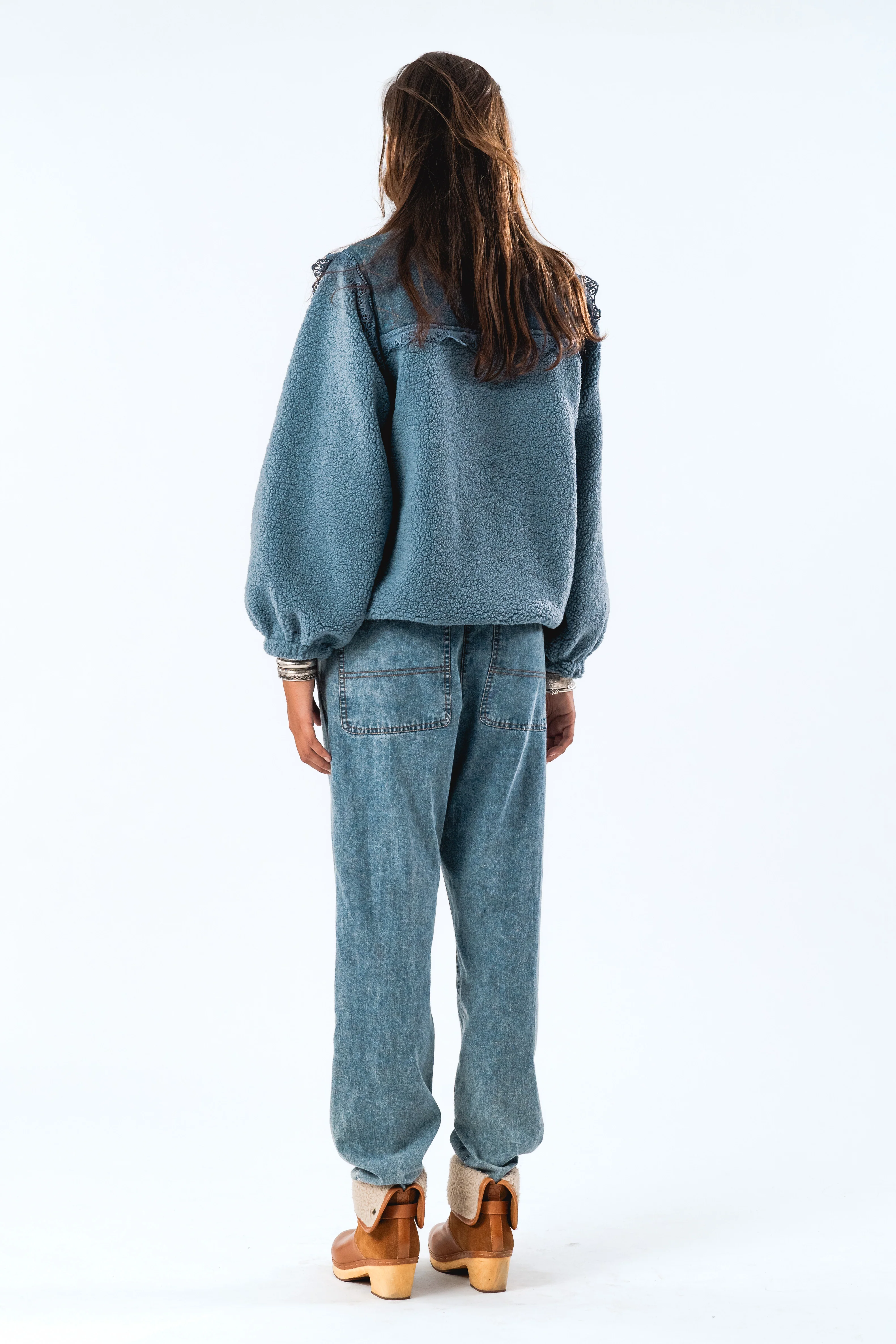 Lollys Laundry  Fallll fleece jakke - Dusty Blue