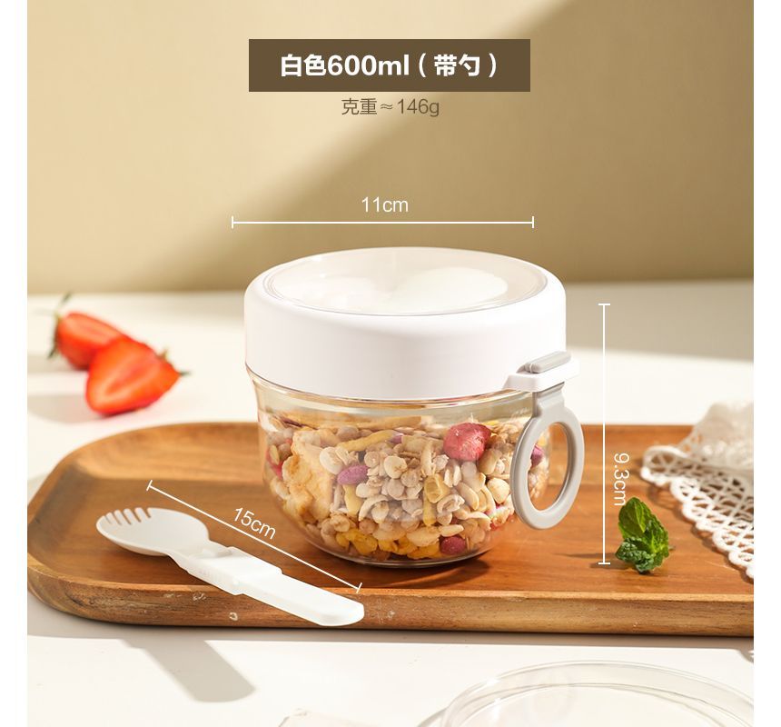 Chimi Chimi - Glazen voedselcontainer / lepel / vork / set (verschillende ontwerpen)