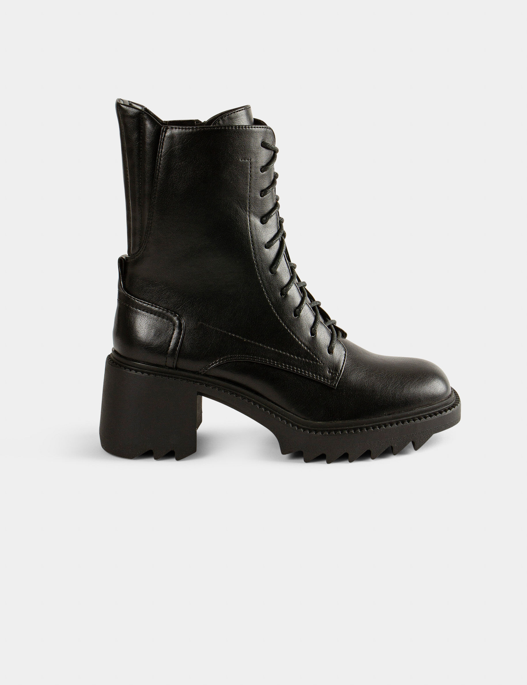 Bottines crantées à talons noir femme - noir
