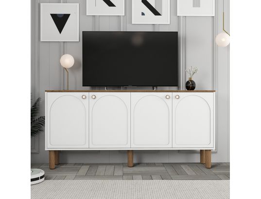 CONCEPT1 - Bahut Bohem blanc 180 x 35 x 84cm