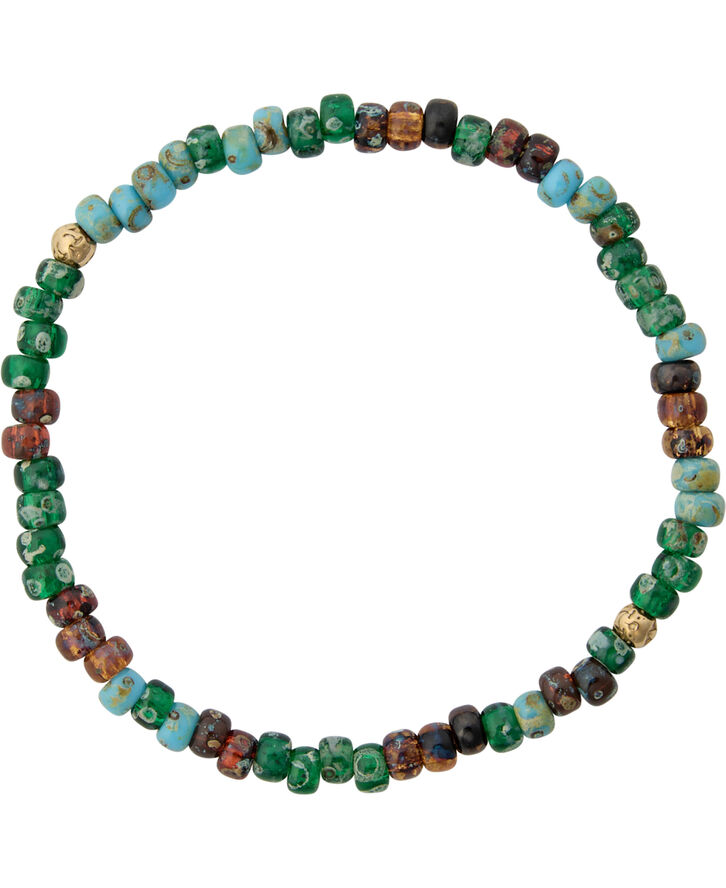 Nialaya Wristband with Green Japanese Miyuki Beads Green