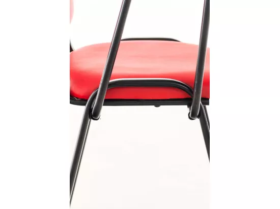Chaise de salle à manger - Similicuir & Métal noir mat - Rouge - Ken mit Klapptisch