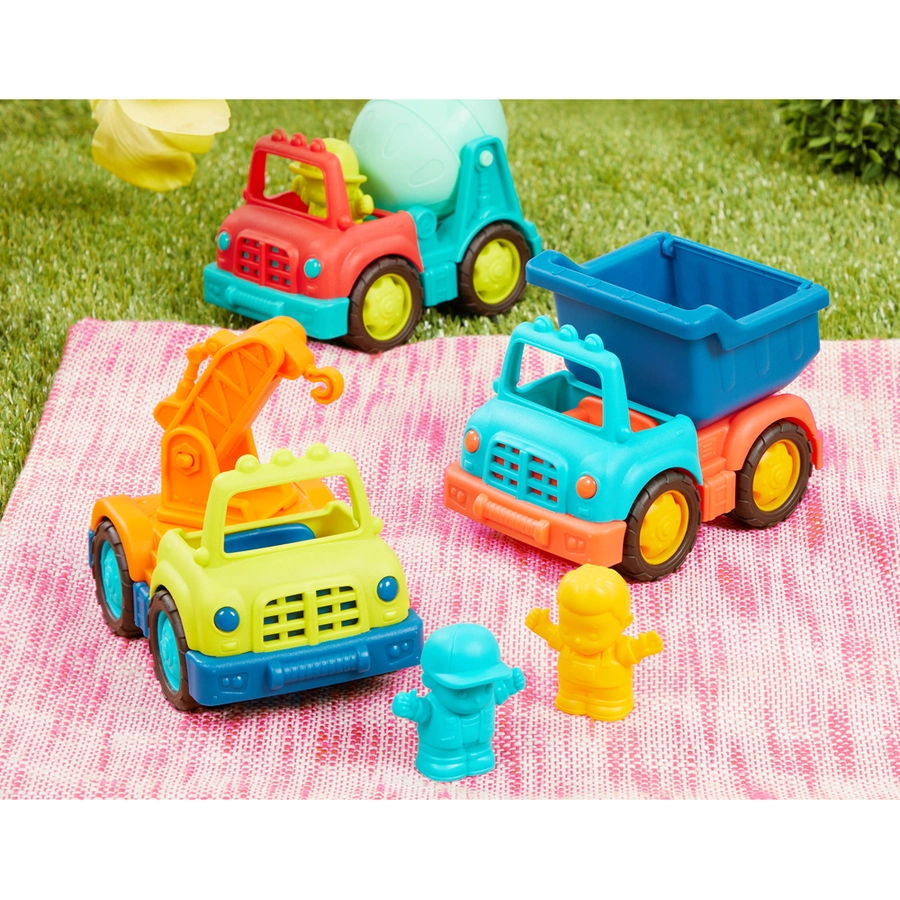 B.TOYS B. Happy Cruisers - Baufahrzeuge 3er Set Mehrfarbig