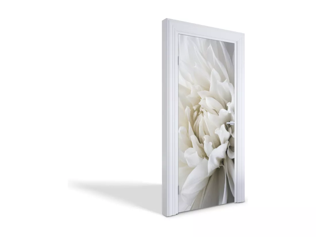 Stickers de porte autocollants - Dahlia blanc 85x205 cm