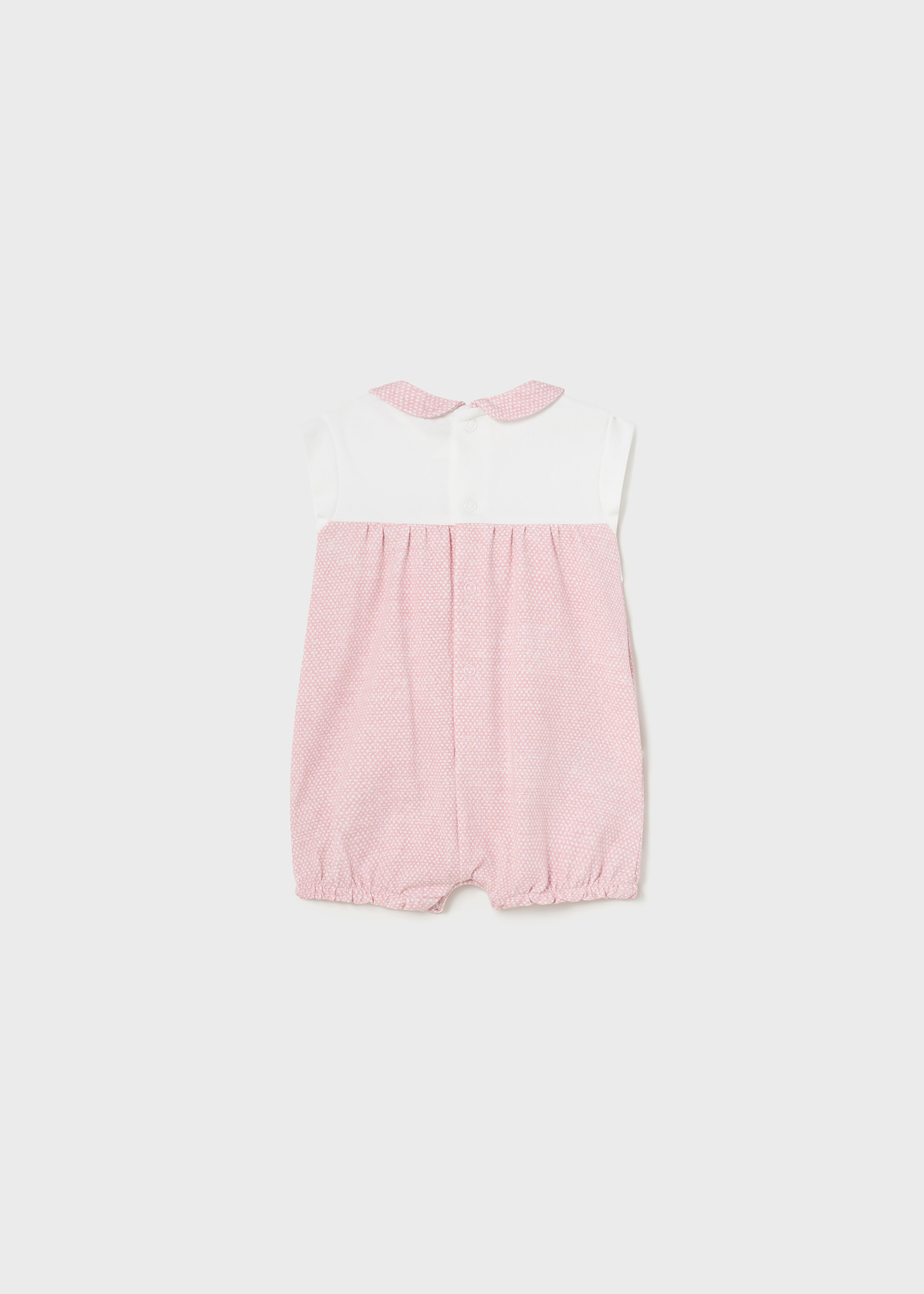 Pijama de algodão sustentável com gola para recém-nascidos